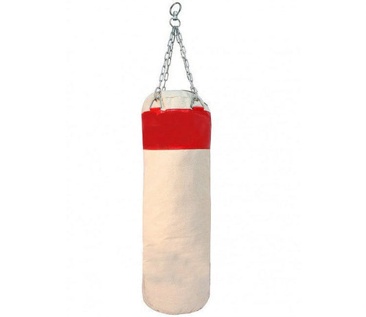 New Canvas Boxing Punching Bag with Chains Red