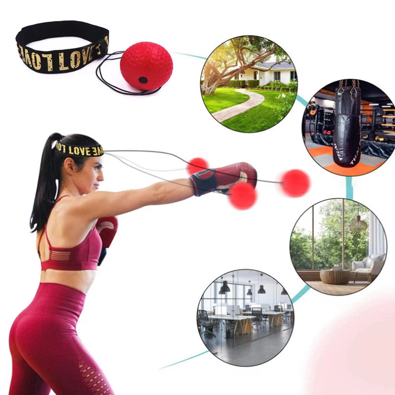 Boxing Speed Ball Head-Mounted PU Punch Ball MMA Sanda Training Hand Eye Reaction Gym Sandbag Muay Thai Boxeo Fitness Equipment