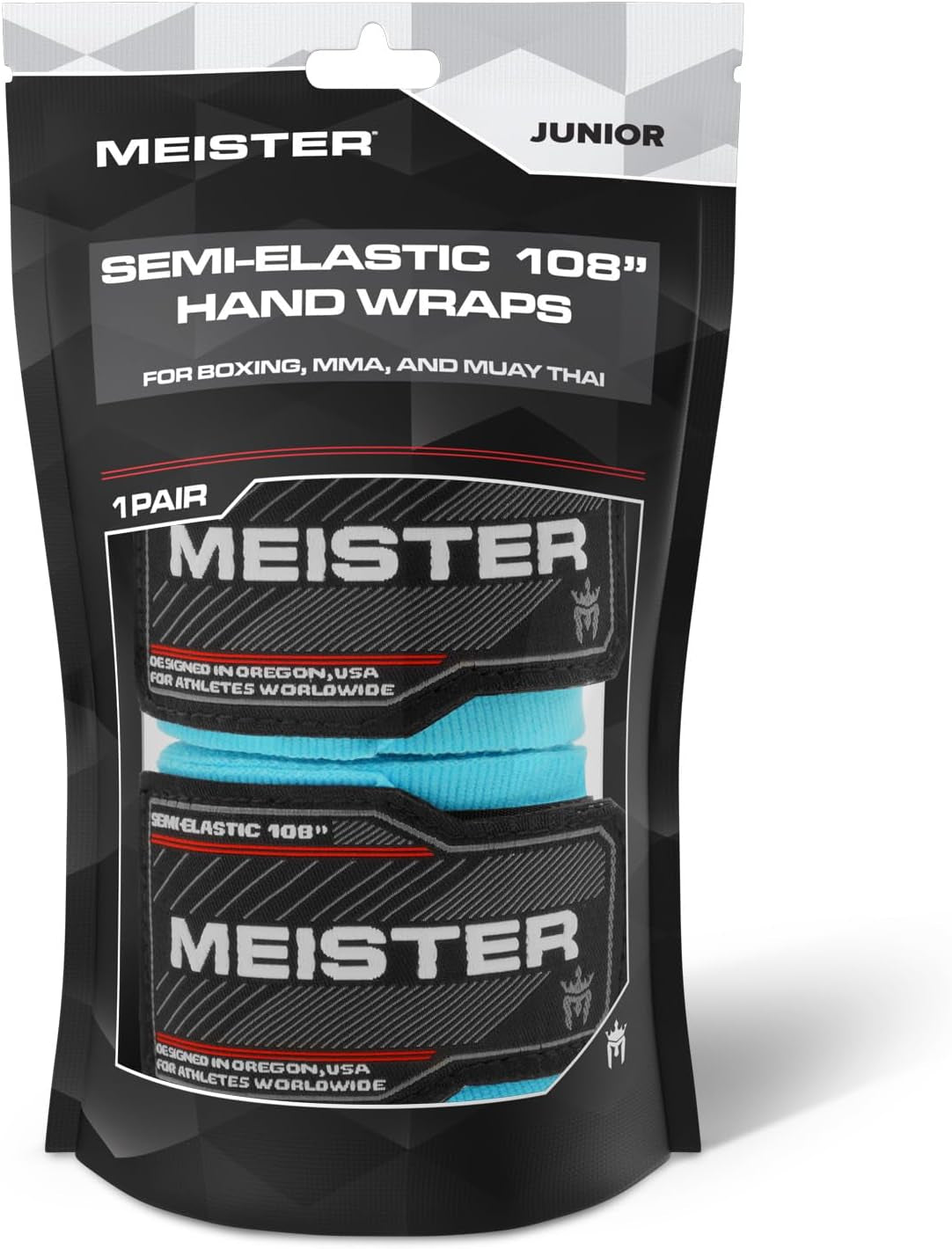 Junior 108" Semi-Elastic Hand Wraps for MMA & Boxing (Pair)